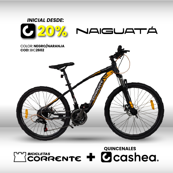 Bicicleta MTB Rim 26", Frenos Mecánicos, 21 velocidades marca SHIMANO Tourney TZ/EZ FIRE, Cuadro de acero 1020 oversize, (Para personas a partir de 160cm de estatura), Suspensión delantera, Rines de aluminio doble pared.