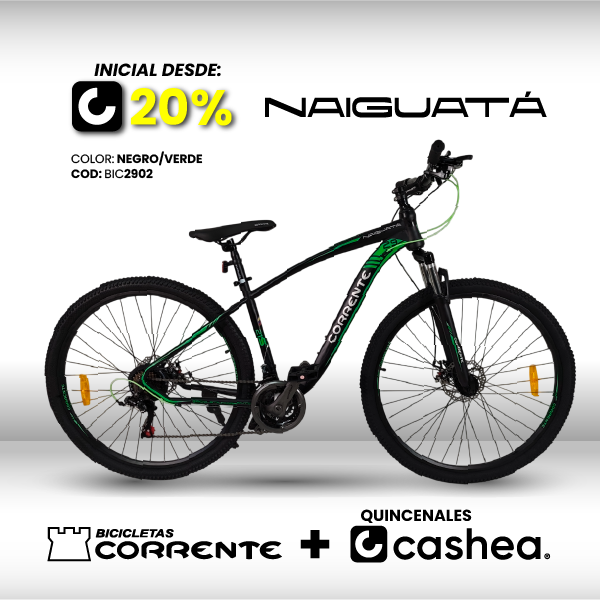 Bicicleta MTB Rim 29", Frenos Mecánicos, 21 velocidades marca SHIMANO Tourney TZ/EZ FIRE, Cuadro de acero 1020 oversize, Suspensión delantera, Rines de aluminio doble pared.